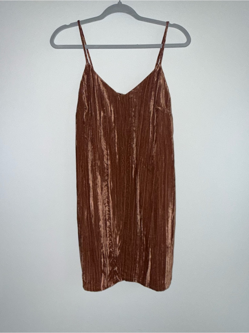 Elodie Rust Brown Velvet Mini Slip Dress